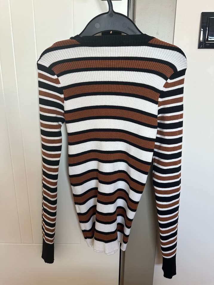 Twist . Kadın Çizgili Triko Uzun Kollu Kazak - Görsel 2