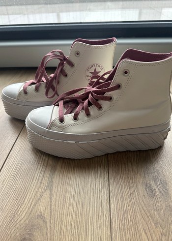 Converse Beyaz Platform Topuklu Kadın Spor Ayakkabı - Görsel 2