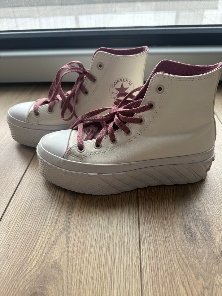 Converse Beyaz Platform Topuklu Kadın Spor Ayakkabı - Görsel 2