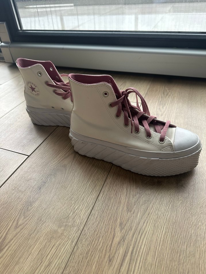 Converse Beyaz Platform Topuklu Kadın Spor Ayakkabı - Görsel 4