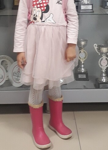 4 Yaş Beden pembe Renk Minnie Mouse Elbise