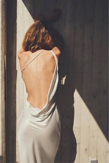 Zara Zara asimetrik foil elbise
