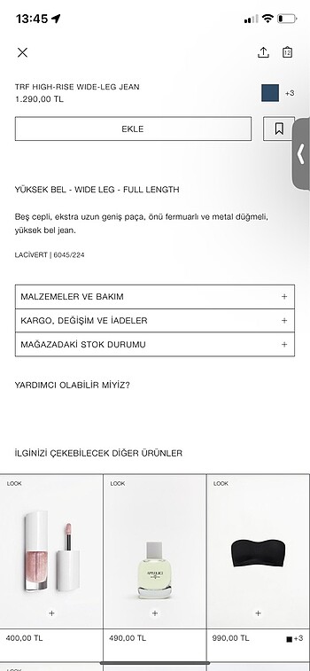 34 Beden çeşitli Renk Zara Jean