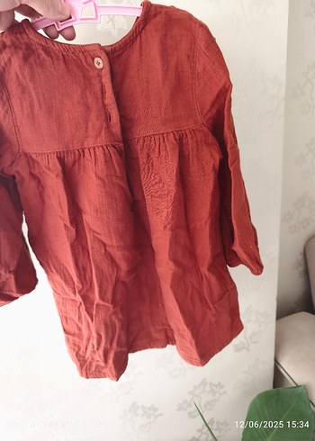 LC Waikiki kahverengi, pamuklu,Uzun Kollu Nakışlı Elbise