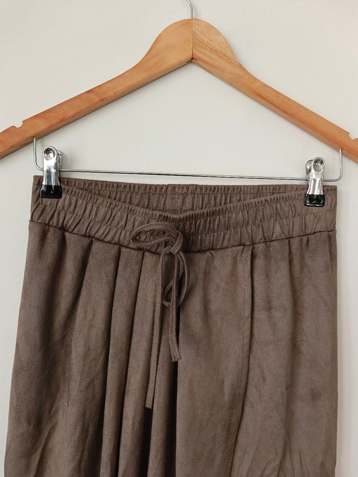 Bej Midi Keten Salaş Etek - Görsel 2