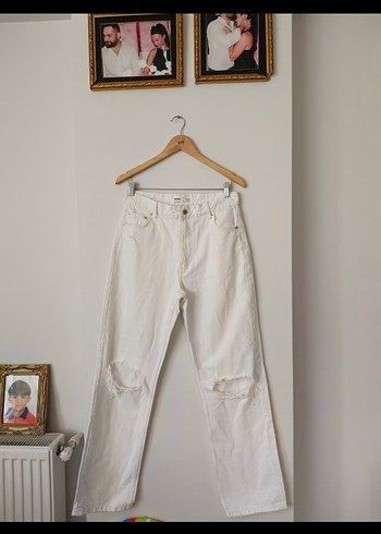 Beyaz beskha eksra yüksek bel. bol paça dır - Görsel 3