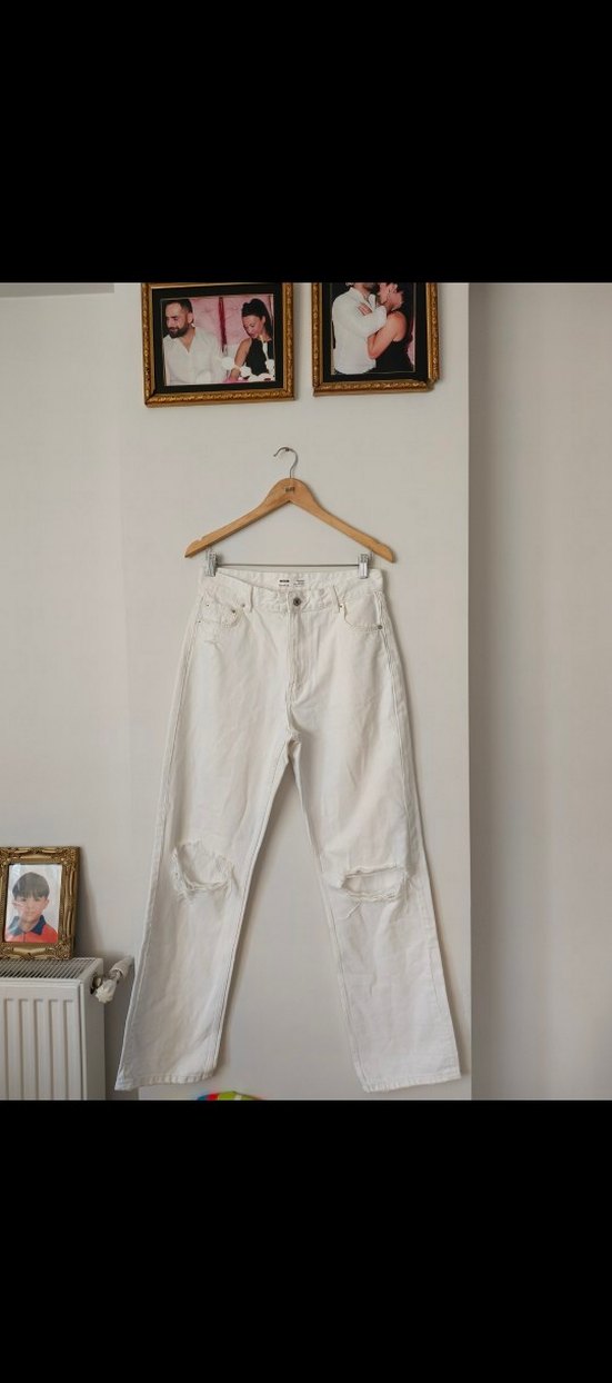 Beyaz beskha eksra yüksek bel. bol paça dır - Görsel 3