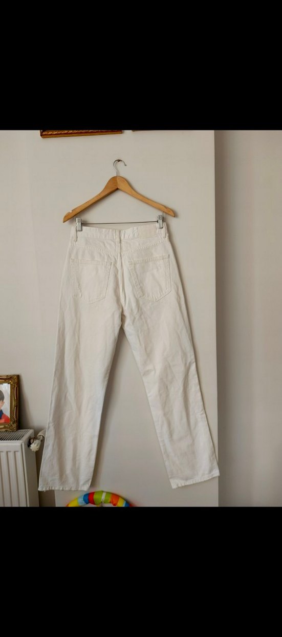 Beyaz beskha eksra yüksek bel. bol paça dır - Görsel 4