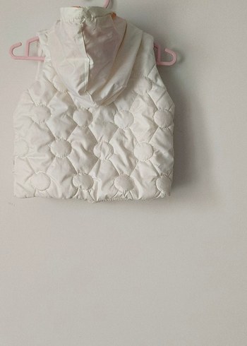 Kız Çocuk Beyaz Fermuarlı Yelek - Görsel 2