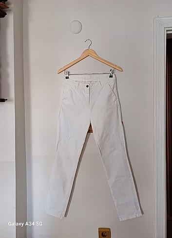 Beyaz boru paça Jean - Görsel 3