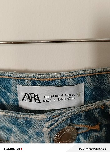 Zara taslanmıs mavı aç bol paa lıkralı bol kesim jean  - Görsel 3