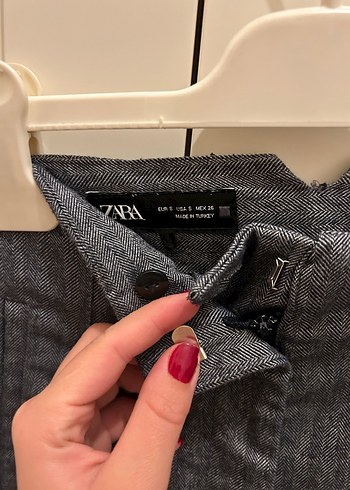 Gri Midi Denim Kadın Kumaş Pantolon - Görsel 2