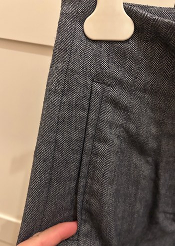 Gri Midi Denim Kadın Kumaş Pantolon - Görsel 3