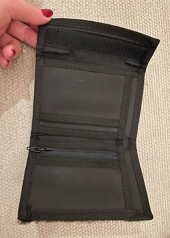 Siyah Deri Kadın Cüzdanı Velcro Kapaklı - Görsel 4