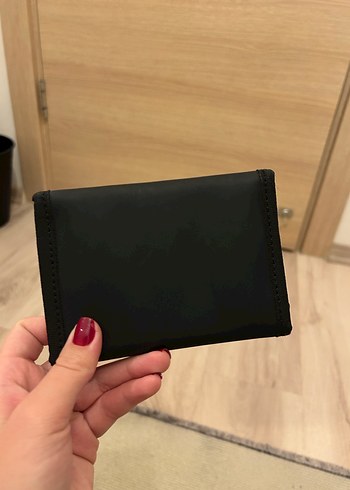 Siyah Deri Kadın Cüzdanı Velcro Kapaklı - Görsel 2