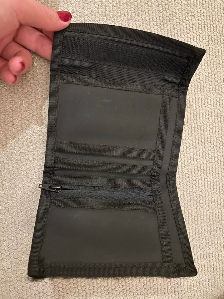 Siyah Deri Kadın Cüzdanı Velcro Kapaklı - Görsel 4