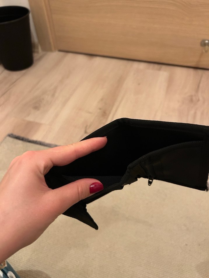 Siyah Deri Kadın Cüzdanı Velcro Kapaklı - Görsel 3