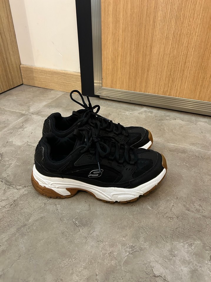 Siyah Platform Topuklu Kadın Spor Ayakkabı - Görsel 2