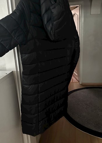 Siyah Kadın Midi Kışlık Mont - Görsel 2