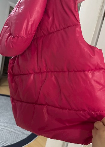 Parlak Pembe Kız Çocuk Fermuarlı Yelek - Görsel 3