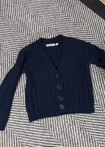 Kadın Gri Örgü Hırka Uzun Kollu - Görsel 2