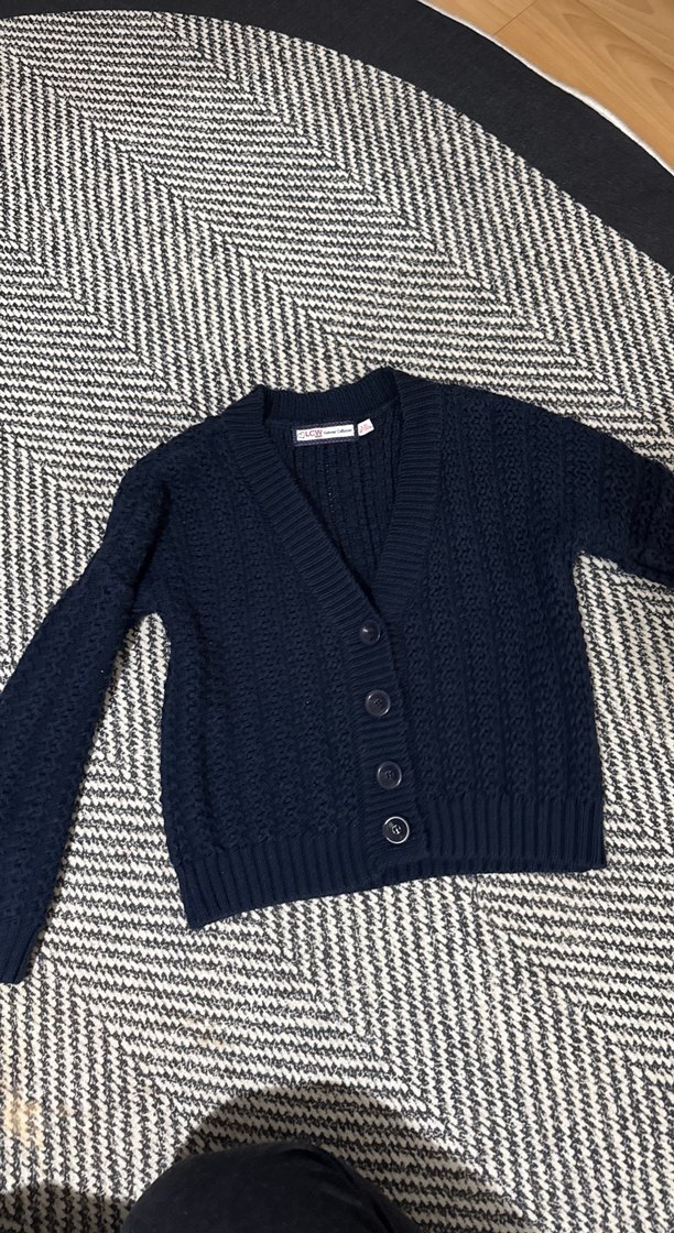 Kadın Gri Örgü Hırka Uzun Kollu - Görsel 2