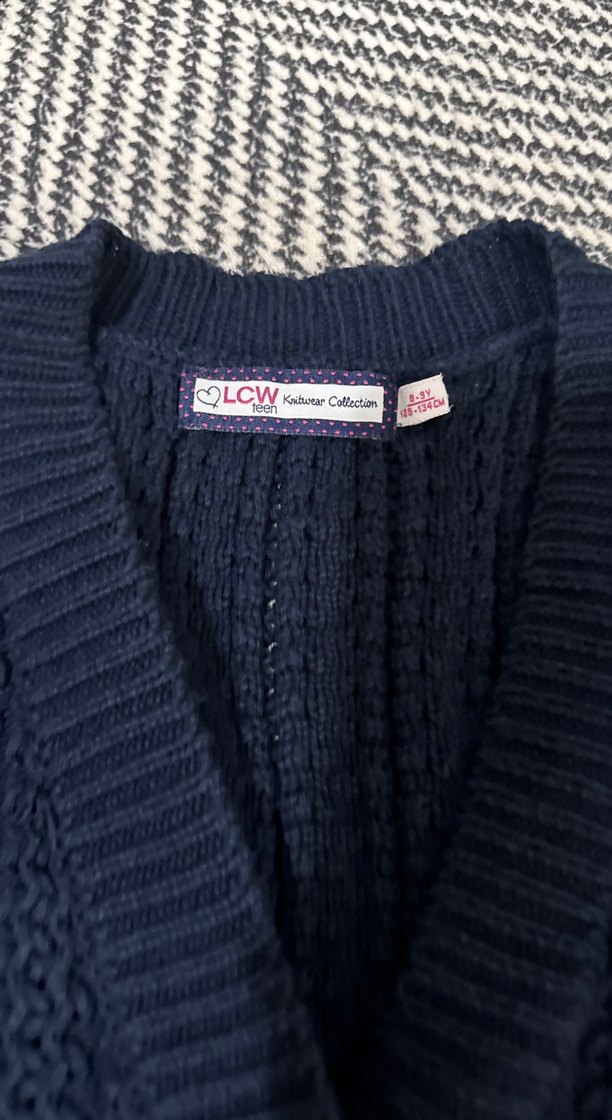 Kadın Gri Örgü Hırka Uzun Kollu - Görsel 3