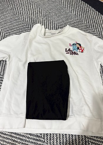 Baskılı Beyaz ıkıli tayt mevcut tur - Görsel 3