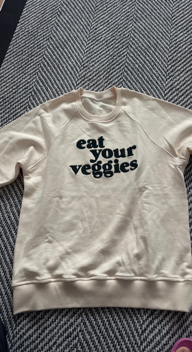 Beyaz Pamuklu Yazılı Oversize Sweatshirt - Görsel 2