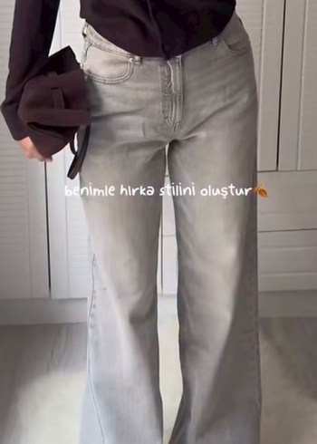 Zara Zara Gri Kadın Denim pantolon