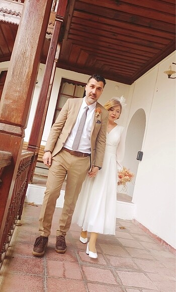 38 Beden beyaz Renk Nikah elbisesi