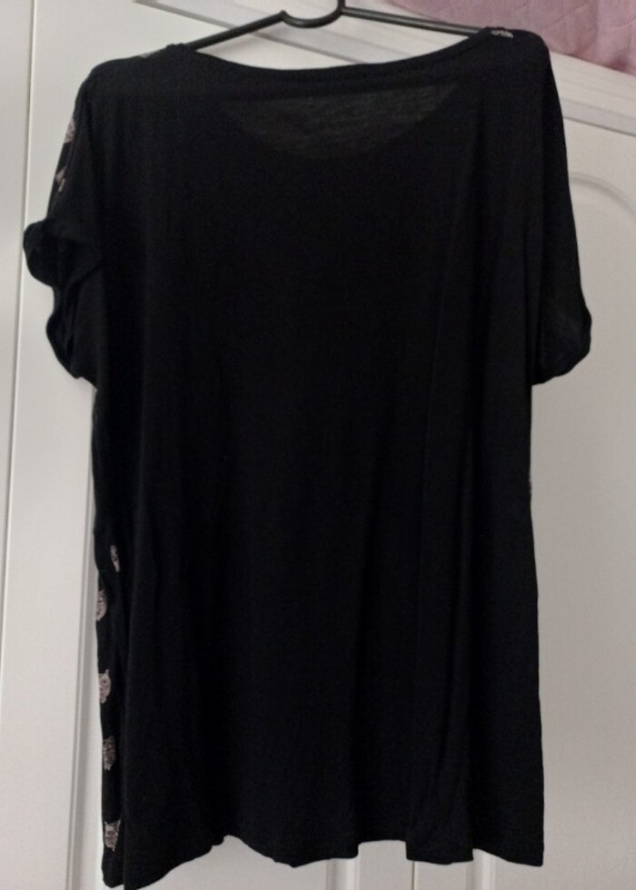 Siyah Baykuşlu Tişört - Görsel 2