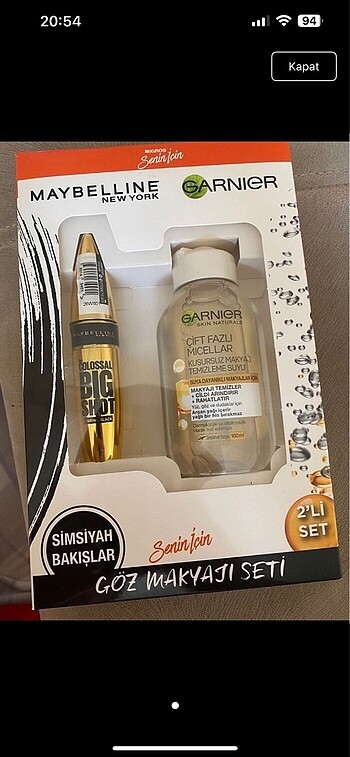 Maybelline ve garnıer 2 li set