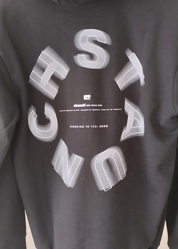 Siyah Uzun Kollu Kapüşonlu Sweatshirt - Görsel 3