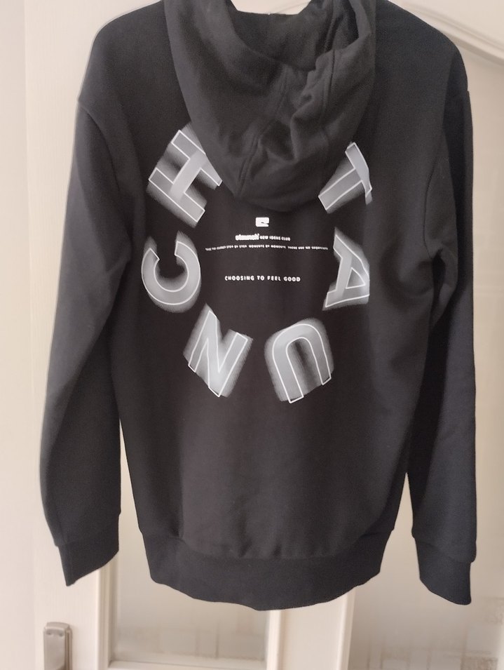 Siyah Uzun Kollu Kapüşonlu Sweatshirt - Görsel 2