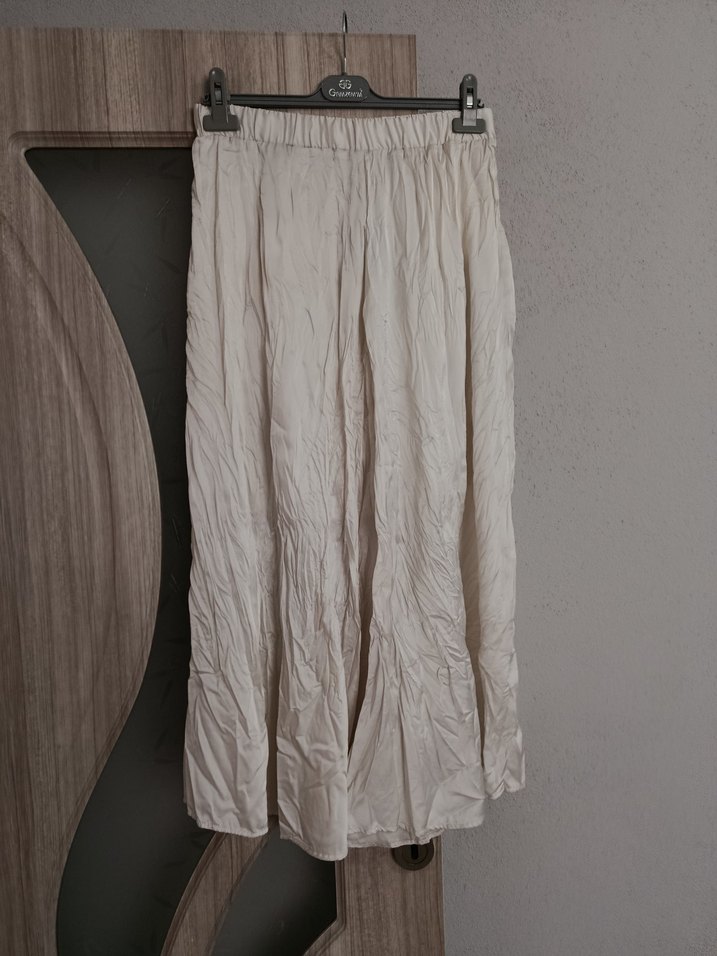 Beyaz Keten Uzun Salaş Etek - Görsel 2