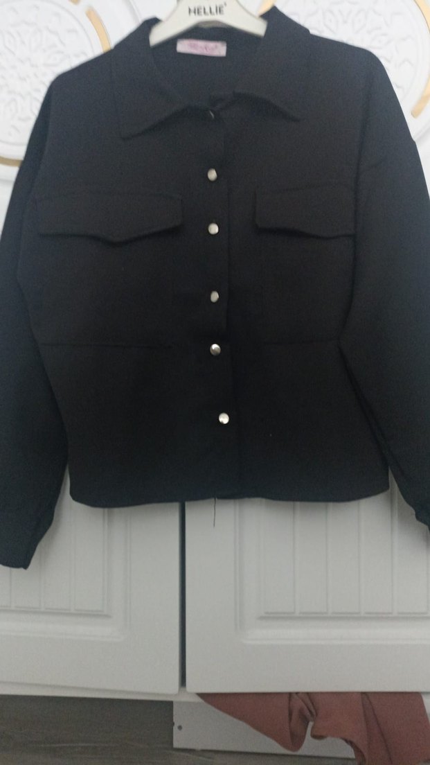 Düğmeli Siyah Kadın Gömlek - Görsel 2