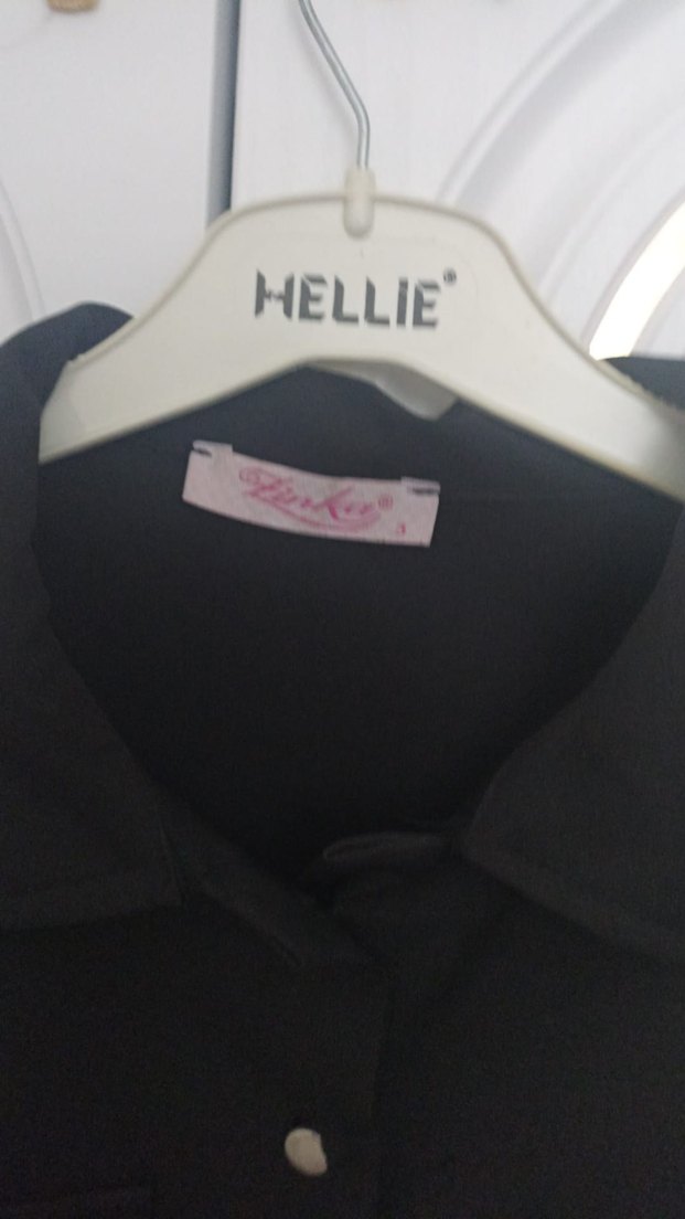 Düğmeli Siyah Kadın Gömlek - Görsel 3