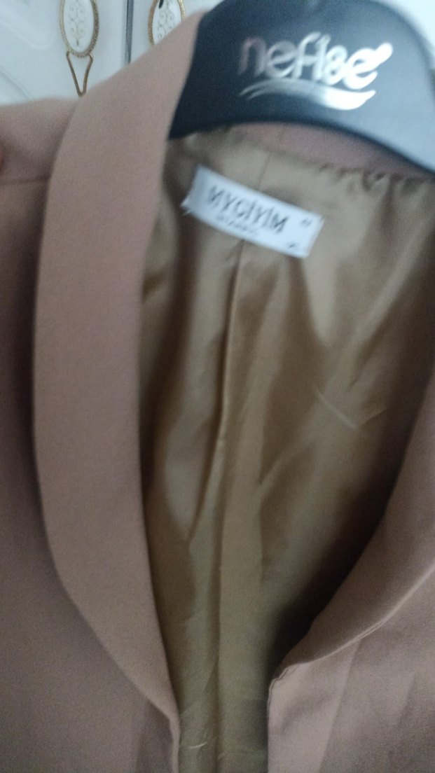 Bej Düğmeli Kadın Blazer Ceket - Görsel 3