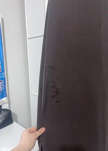 Kahverengi elbise iki yandan yırtmaçlı - Görsel 5