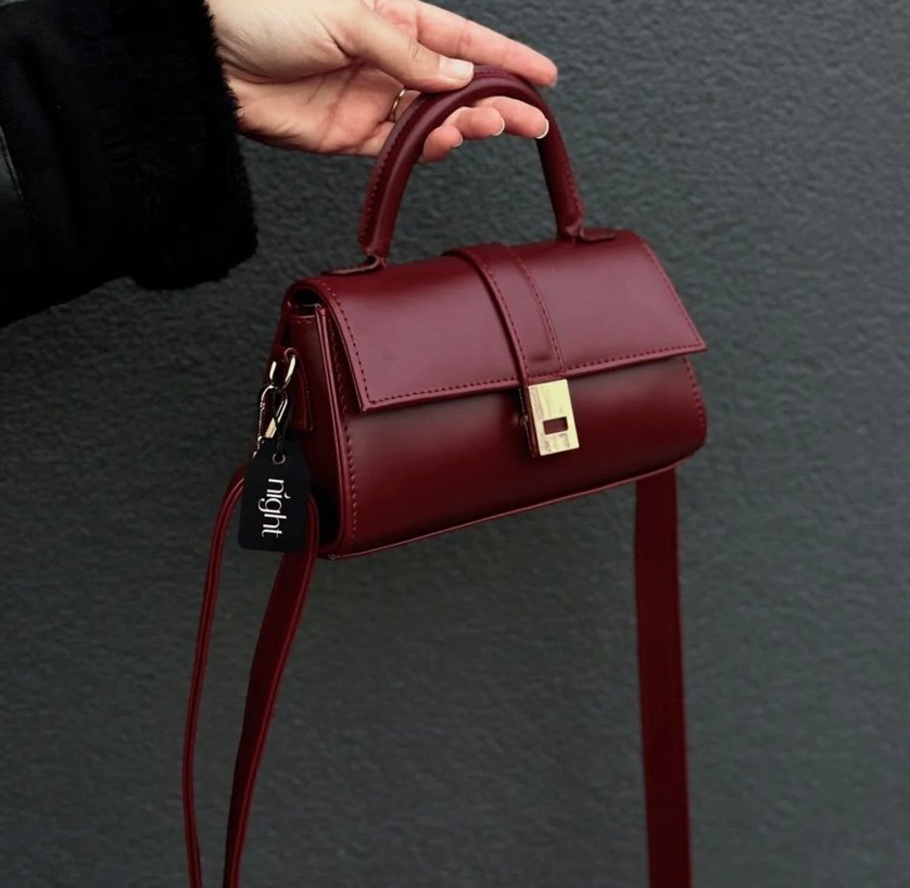 Bordo askılı çanta - Görsel 2