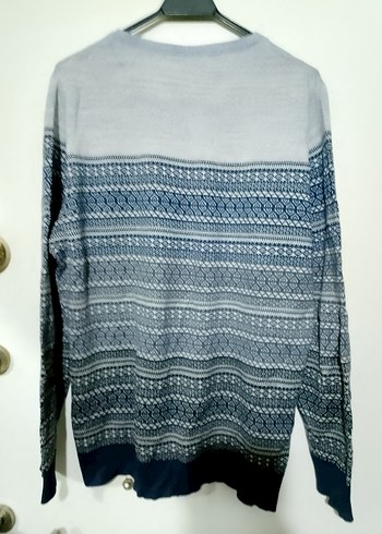 Gri Desenli Triko Erkek Kazak - Görsel 6