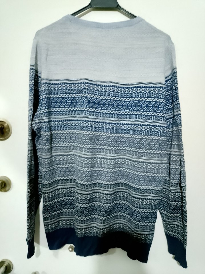 Gri Desenli Triko Erkek Kazak - Görsel 3