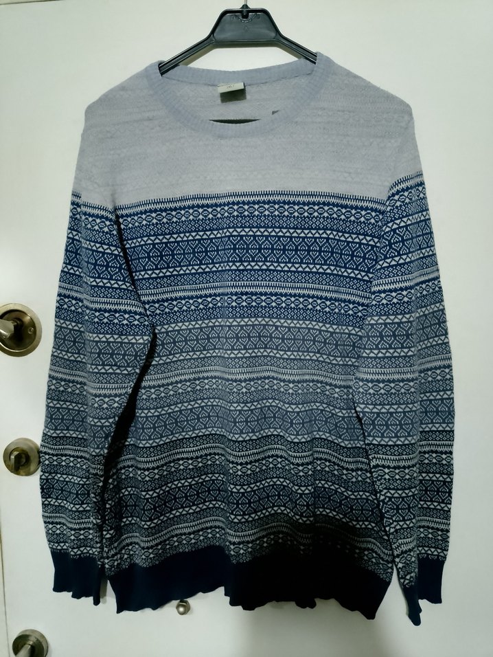 Gri Desenli Triko Erkek Kazak - Görsel 5