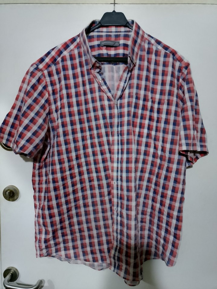 Kareli Kısa Kollu Erkek Gömlek - Görsel 3