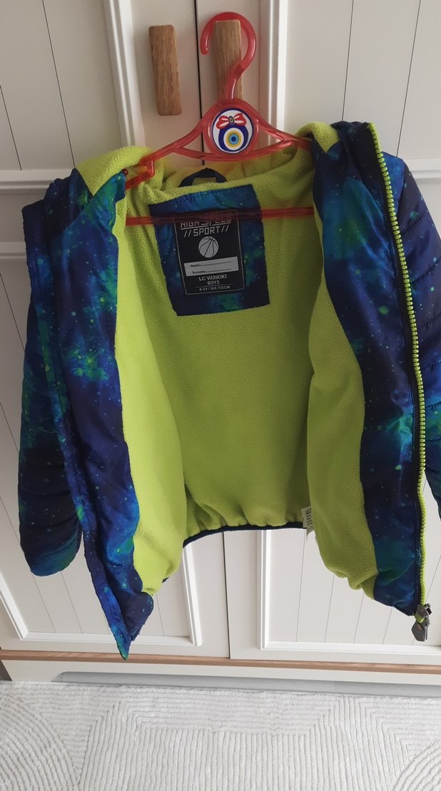 Erkek Çocuk Mavi Batik Fermuarlı Mont - Görsel 2