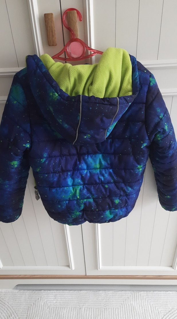 Erkek Çocuk Mavi Batik Fermuarlı Mont - Görsel 4