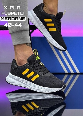 Adidas siyah sarı spor ayakkabı 