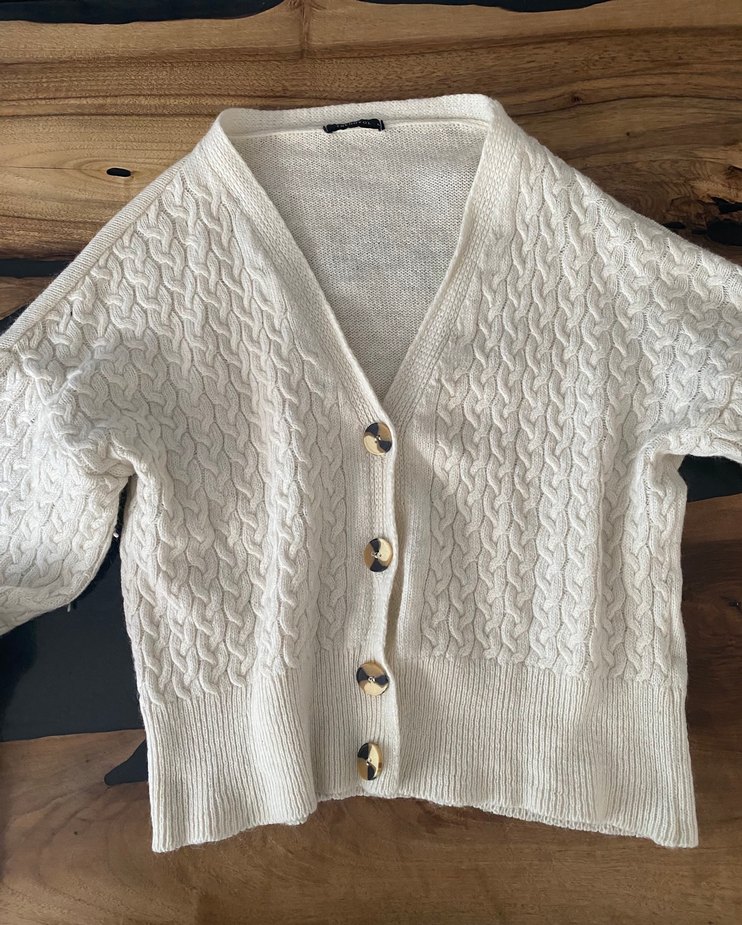 Kadın Bohem V Yaka Örgü Hırka - Görsel 2