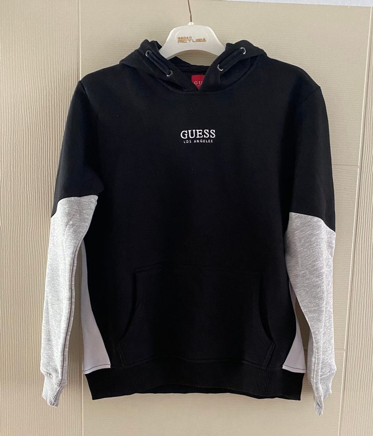Gri Siyah Kapüşonlu Sweatshirt - Görsel 4